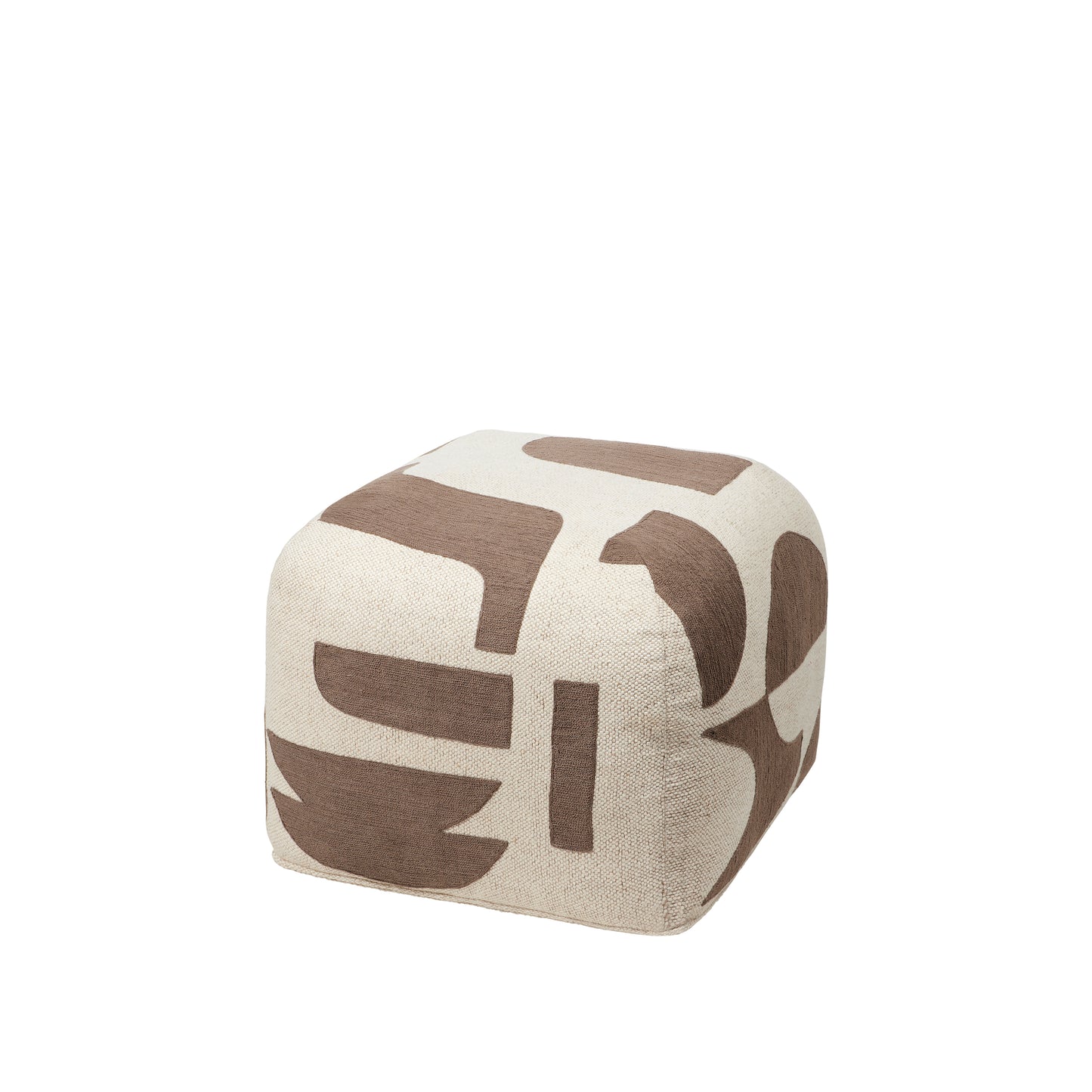 Polsterhocker Mundo, Kangaroo Braun/Helles Beige