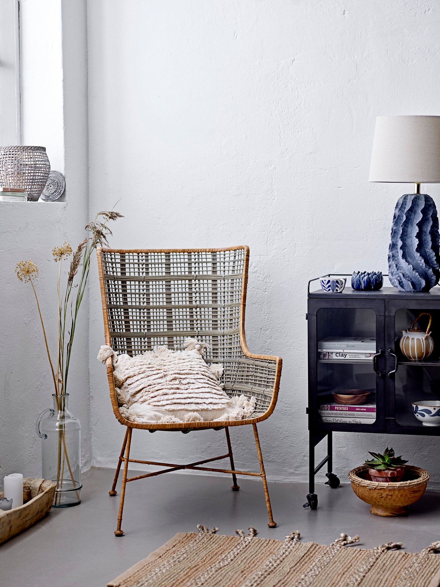 Tischlampe Natika, Blue, Terrakotta