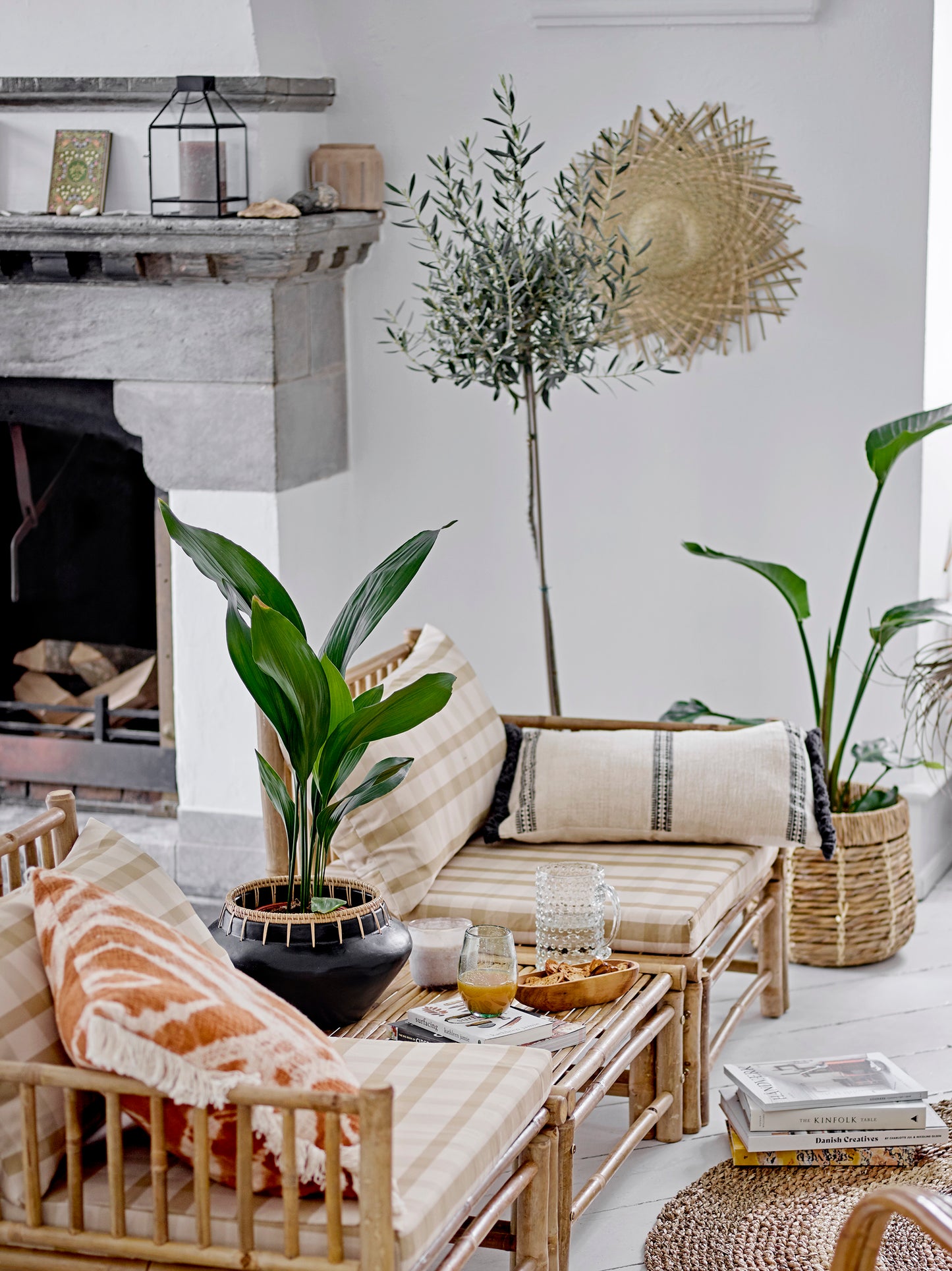 Modul-Sofa linke Ecke Korfu, Natur, Bambus