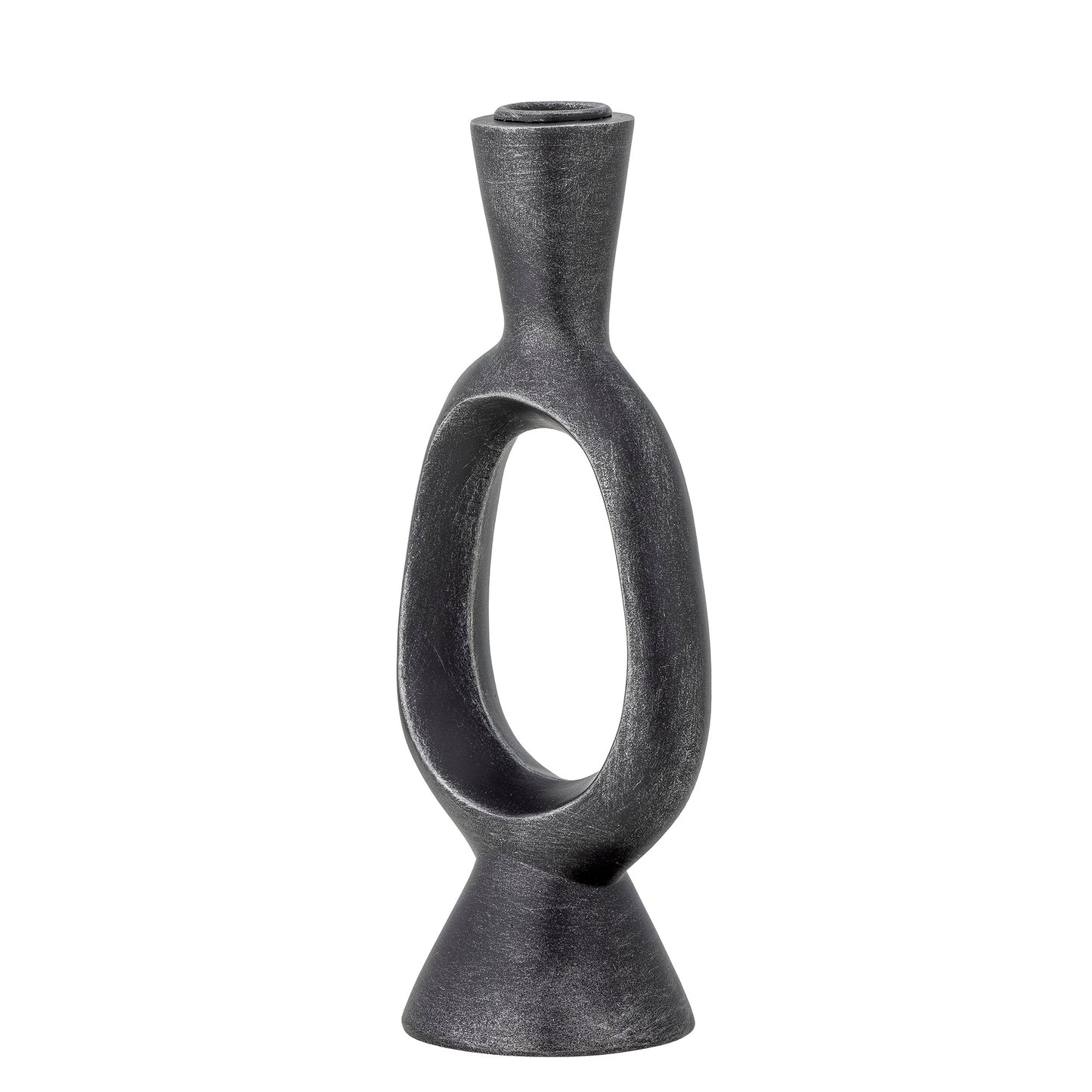 Kerzenhalter Bijan, Schwarz, Polyresin
