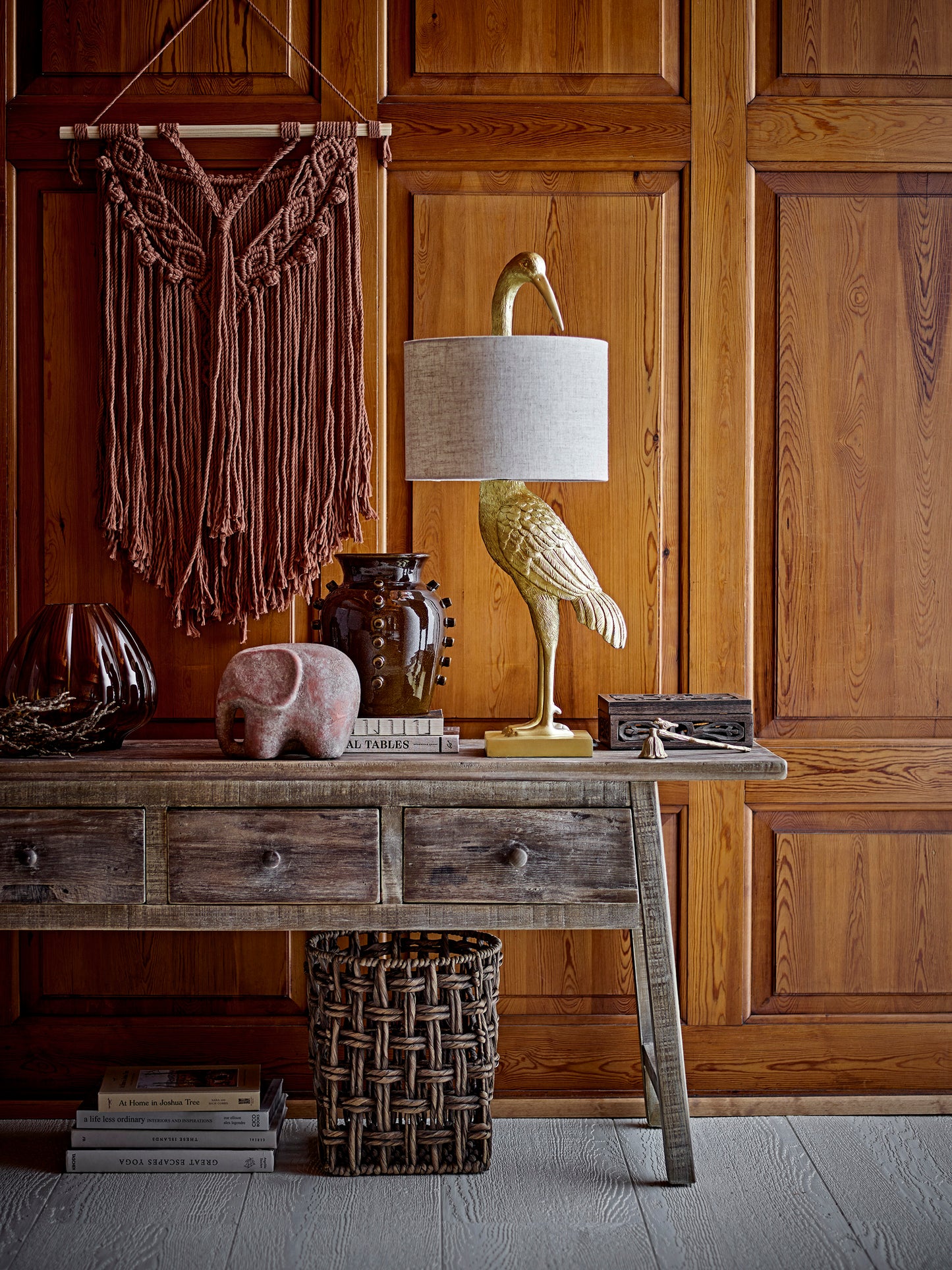 Tischlampe Heron, Gold, Polyresin