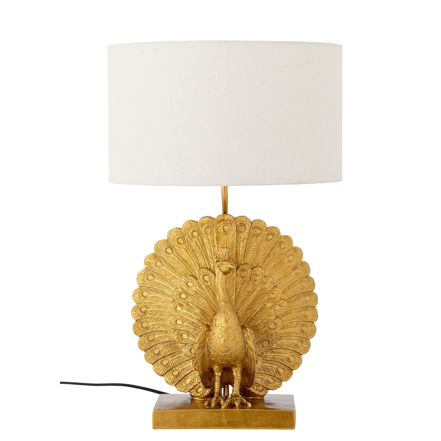 Tischlampe Peacock, Gold, Polyresin