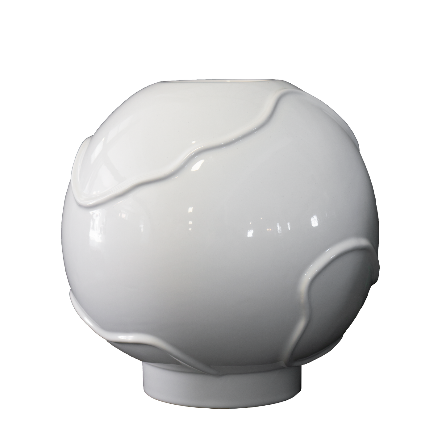 Keramikvase Form, Glänzendes Weiß