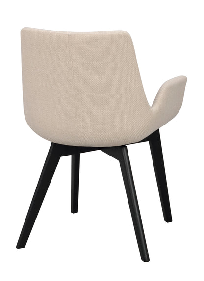 Polsterstuhl Drimsdale mit Armlehne, Beige/Schwarz