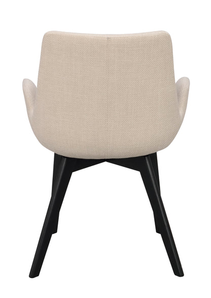 Polsterstuhl Drimsdale mit Armlehne, Beige/Schwarz