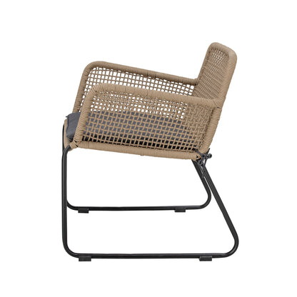 Loungesessel Mundo, Braun, Metall