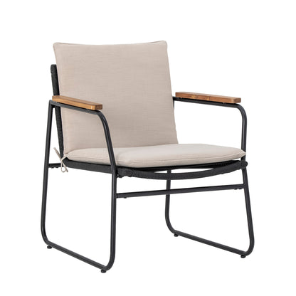 Loungesessel Hampton, Schwarz, Metall
