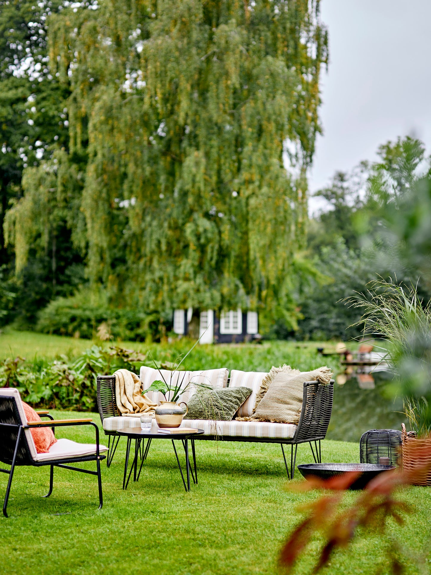 Loungesessel Hampton, Schwarz, Metall