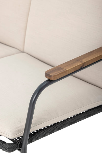 Sofa Hampton, Schwarz, Metall