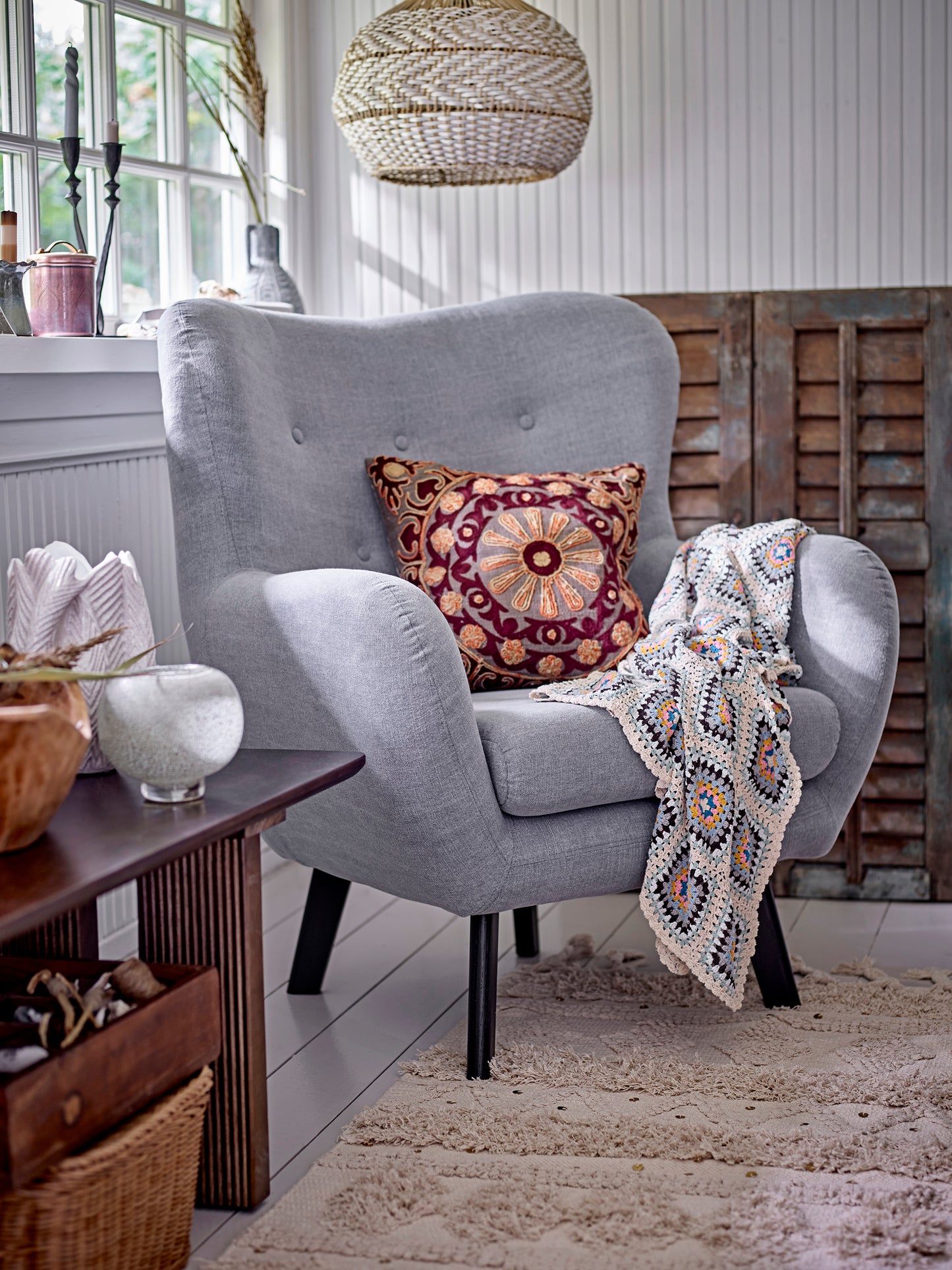 Loungesessel Beau, Blue, Baumwolle