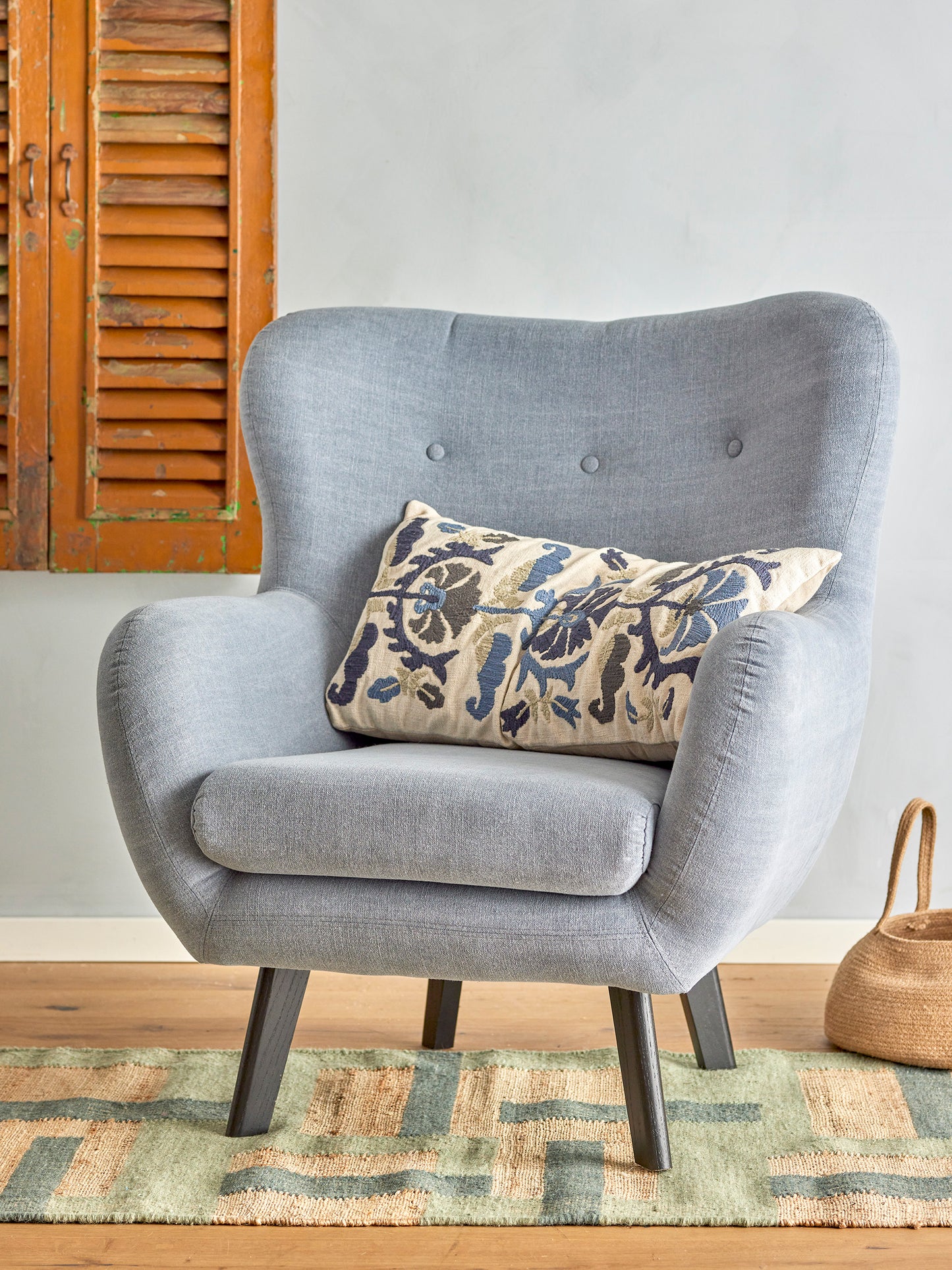 Loungesessel Beau, Blue, Baumwolle