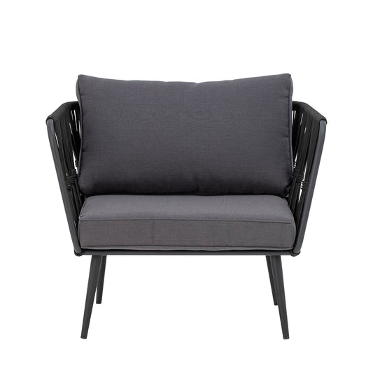 Loungesessel Pavone, Schwarz, Metall