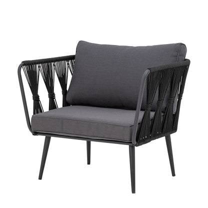 Loungesessel Pavone, Schwarz, Metall