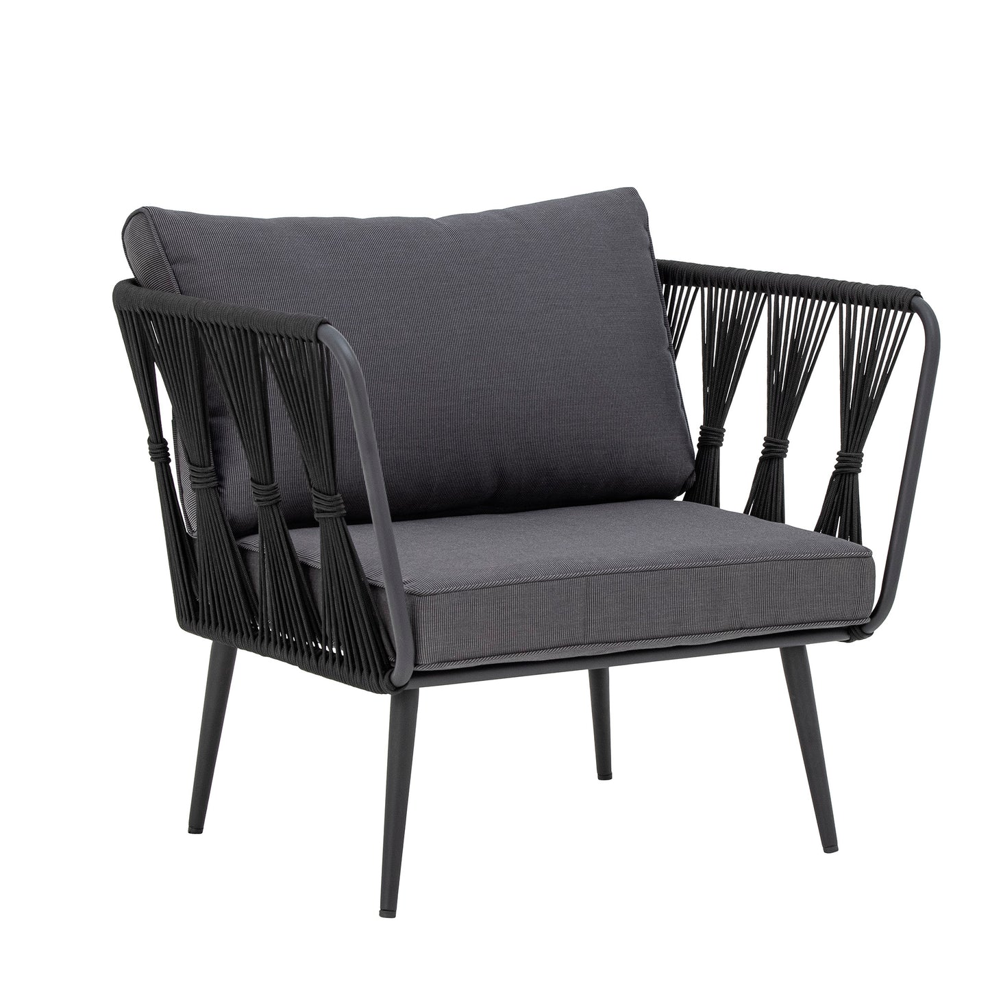 Loungesessel Pavone, Schwarz, Metall