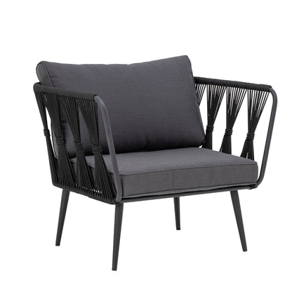 Loungesessel Pavone, Schwarz, Metall