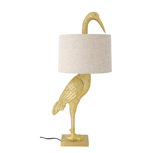 Tischlampe Heron, Gold, Polyresin