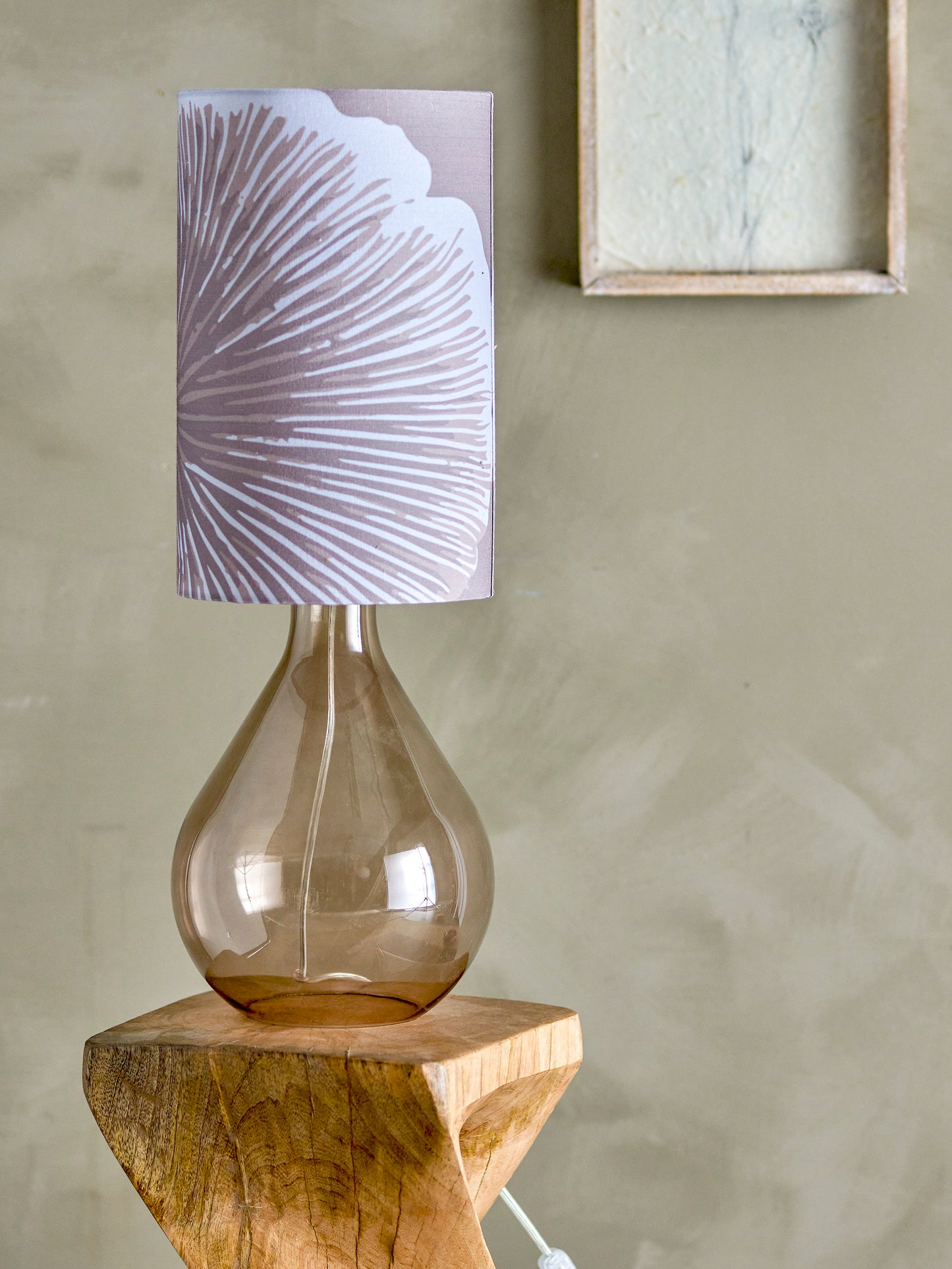 Tischlampe Leni, Braun, Glas