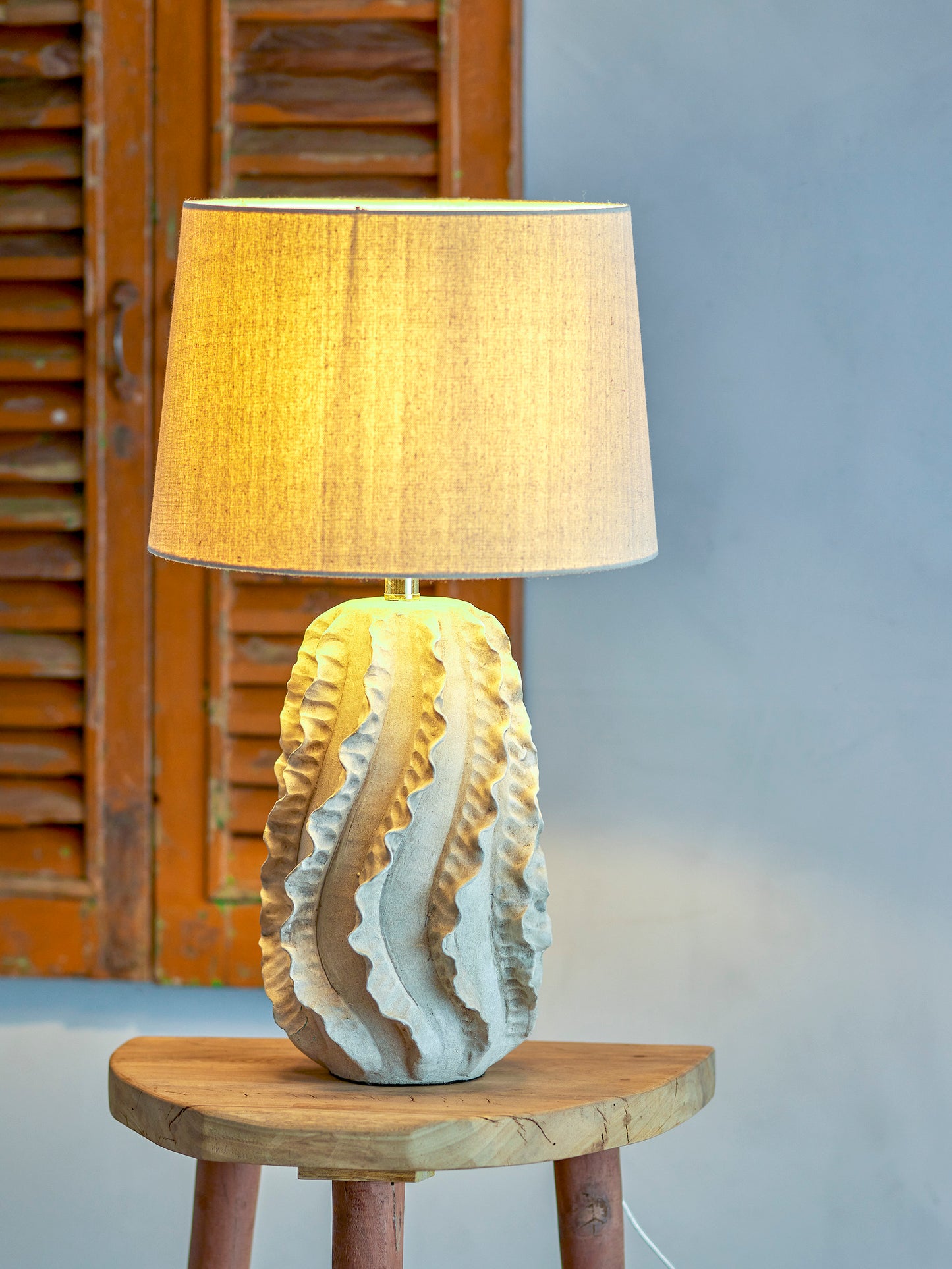 Tischlampe Natika, Natur, Steingut