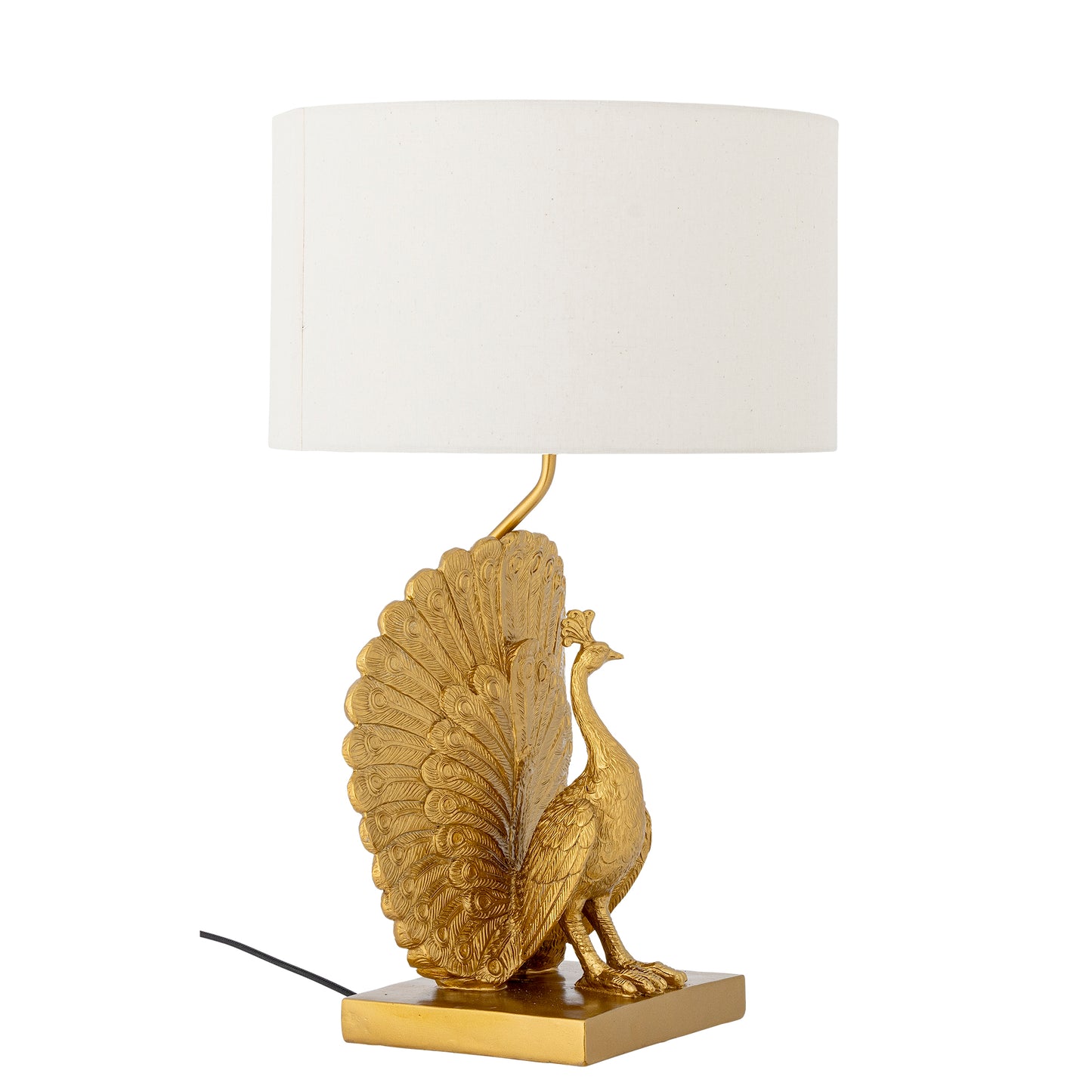 Tischlampe Peacock, Gold, Polyresin